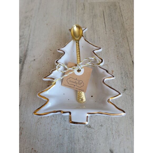 Mud pie dip bowl set tree-shaped Xmas home decor small - Picture 1 of 5